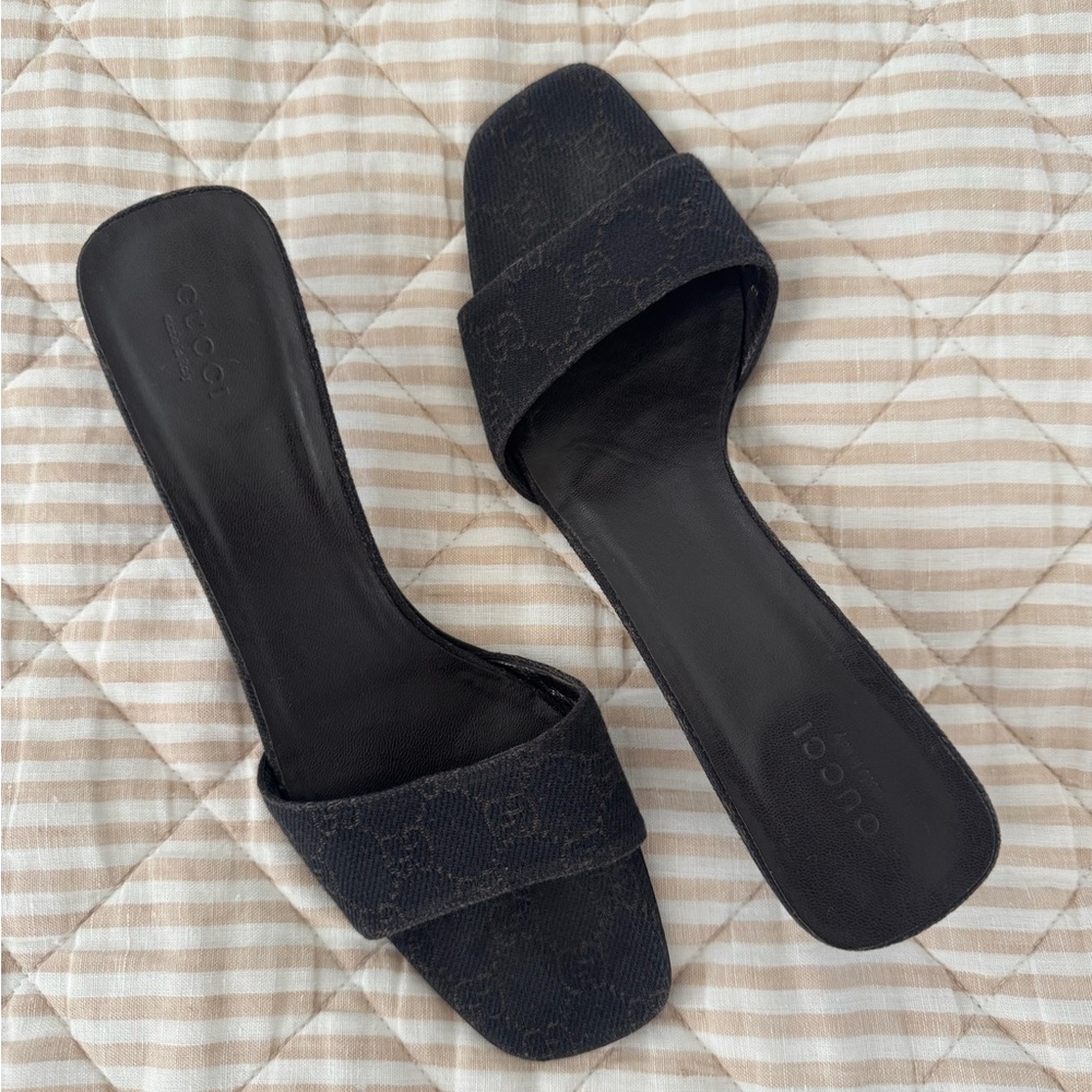 Gucci Dark Gray Women's Slide Sandals